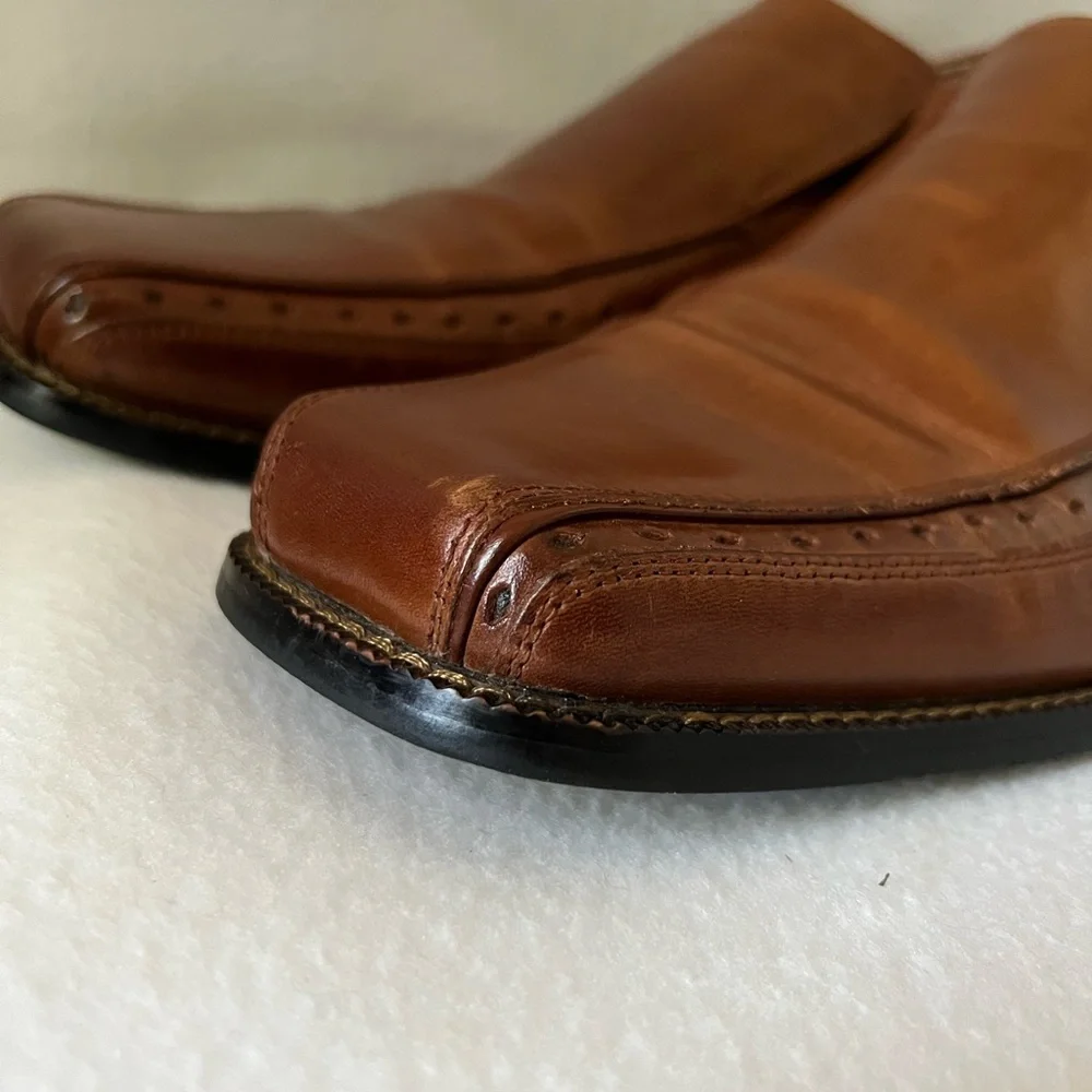 Stacy Adams Size 13M Brown/Tan Leather Slip On Shoes - Picture 11 of 15